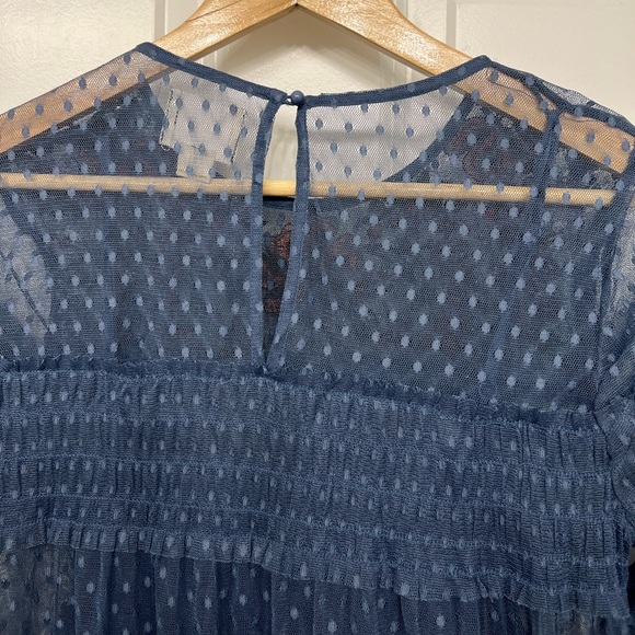 Anthropologie Blue Sheer Dress - Picture 8 of 10